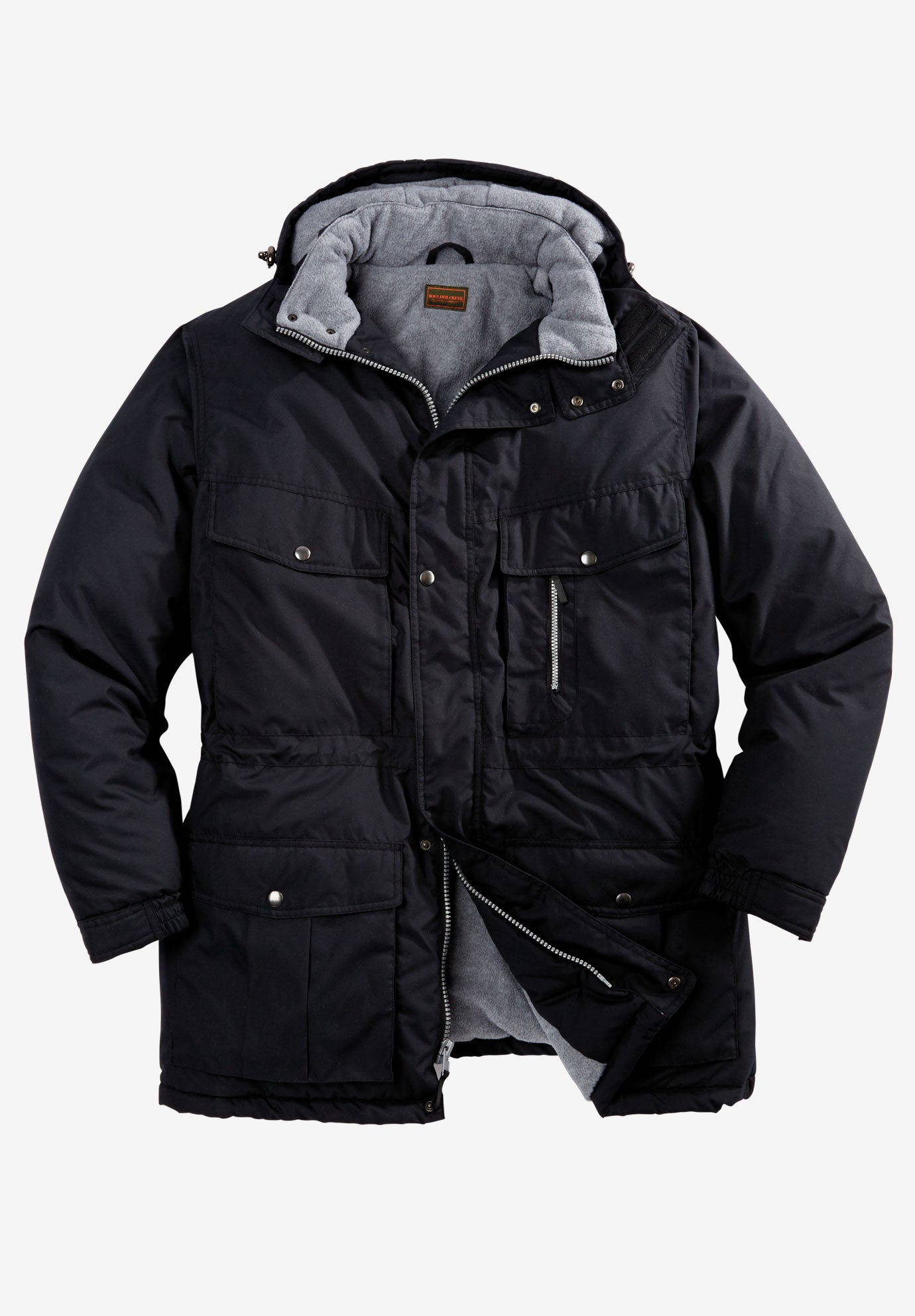 Fleece-Lined Parka with Detachable Hood and 6 Pockets image number 0