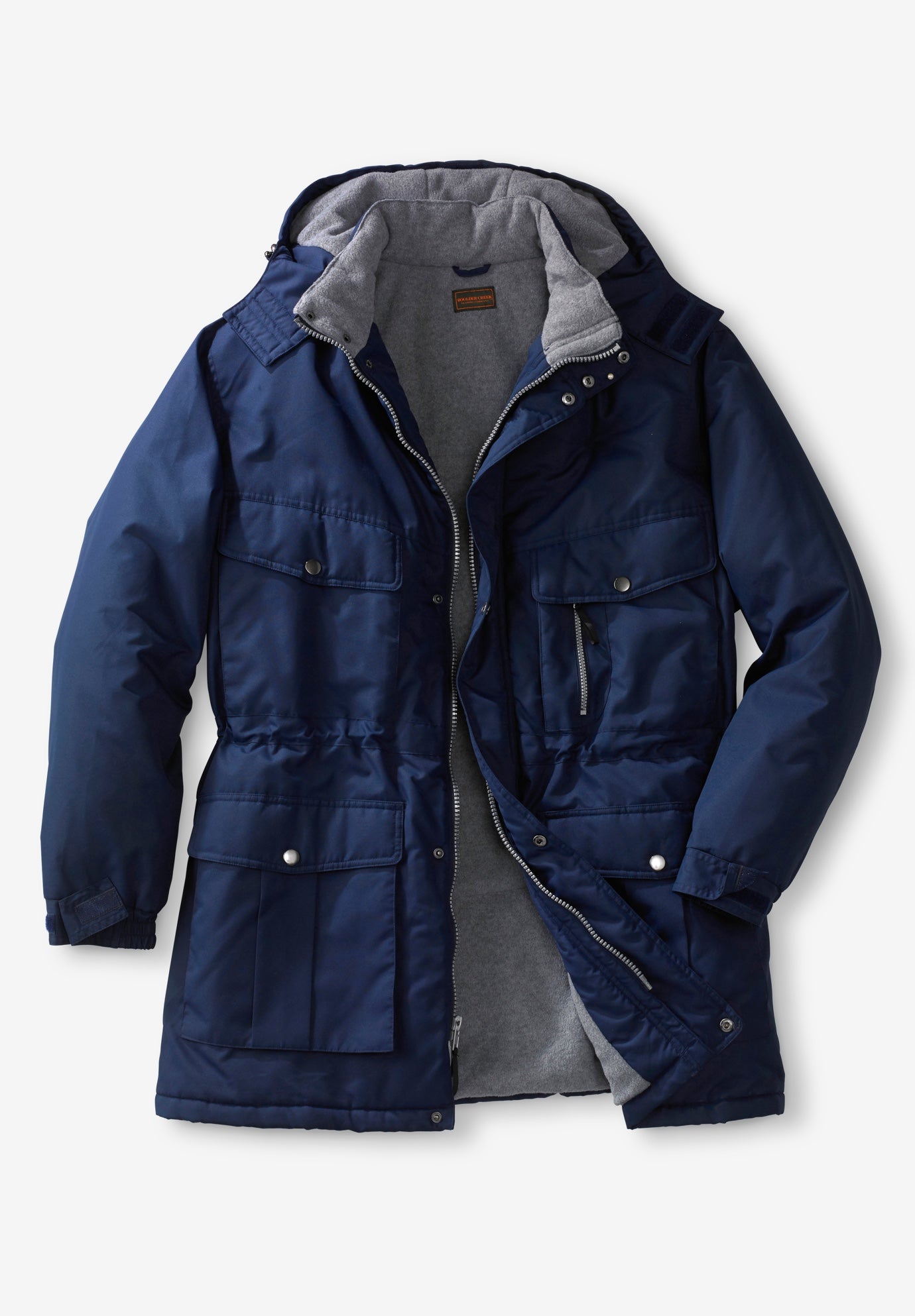 Fleece-Lined Parka with Detachable Hood and 6 Pockets image number 0