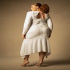 Bridal by ELOQUII Sequin Handkerchief Hem Dress image number null