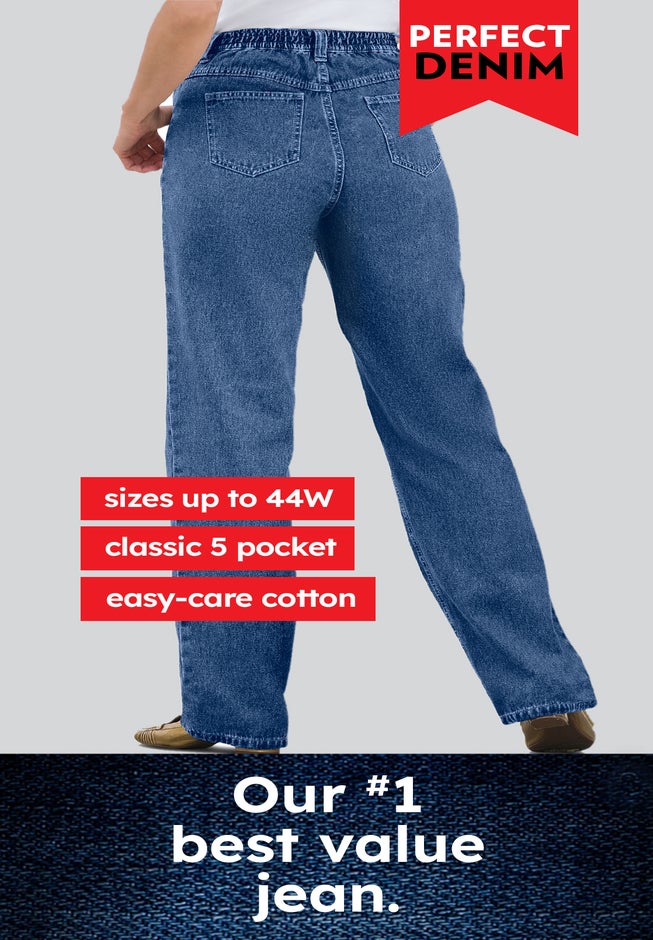 Perfect 5-Pocket Back-Elastic Denim Capri image number 1