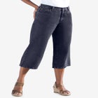 Perfect 5-Pocket Back-Elastic Denim Capri image number null