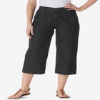 Perfect 5-Pocket Back-Elastic Denim Capri image number null