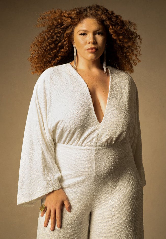 Bridal by ELOQUII Sequin Wide Leg Jumpsuit image number 1