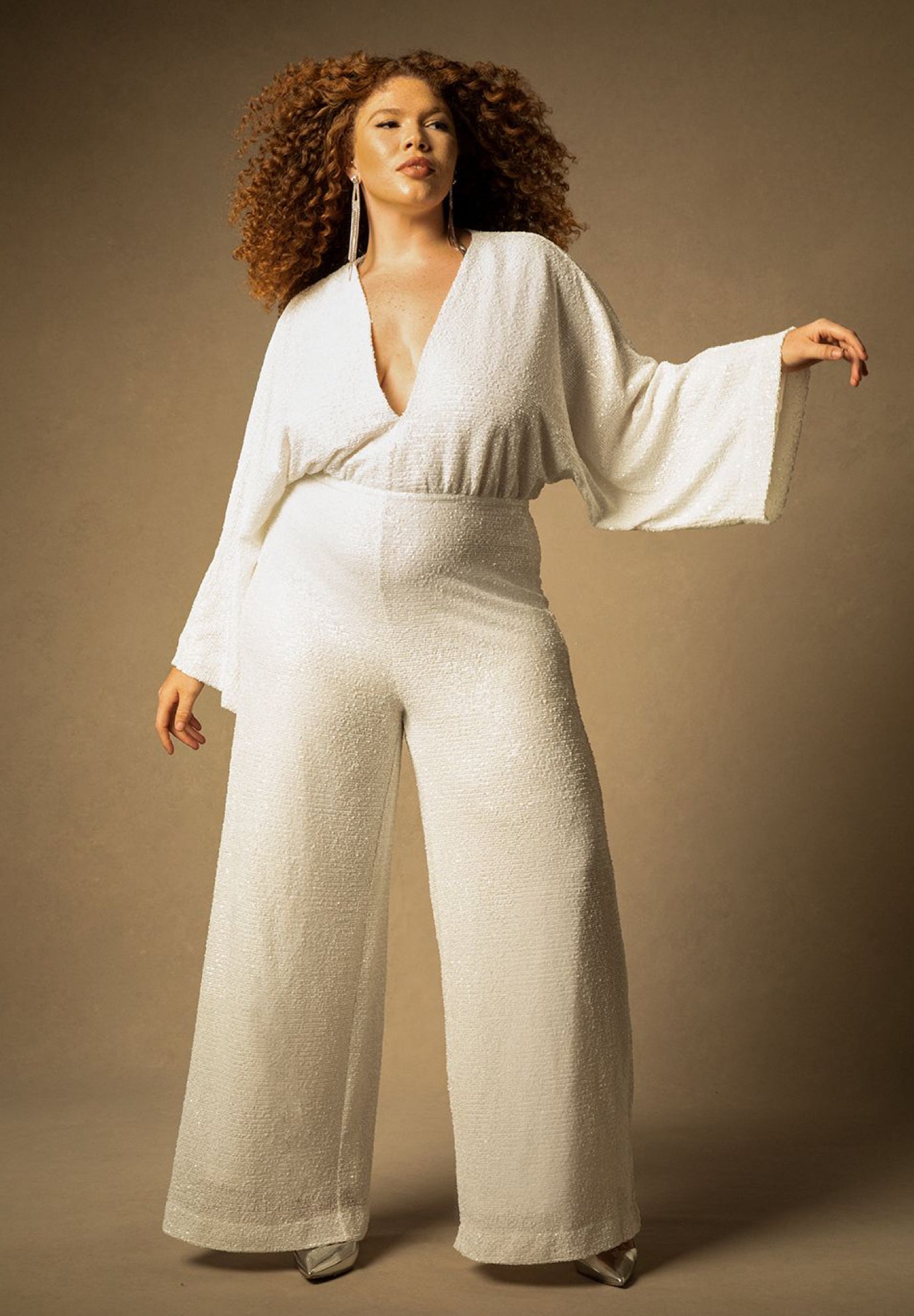 Bridal by ELOQUII Sequin Wide Leg Jumpsuit image number 0