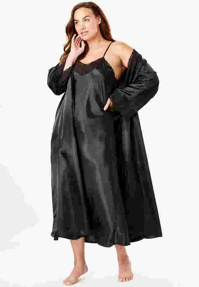 The Luxe Satin Long Peignoir Set image number 5