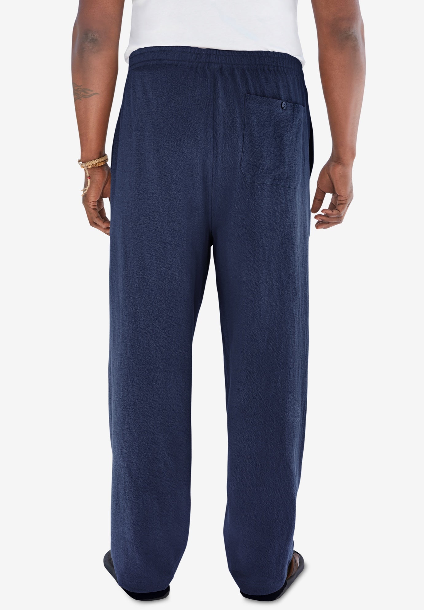 Elastic Waist Gauze Cotton Pants image number 2