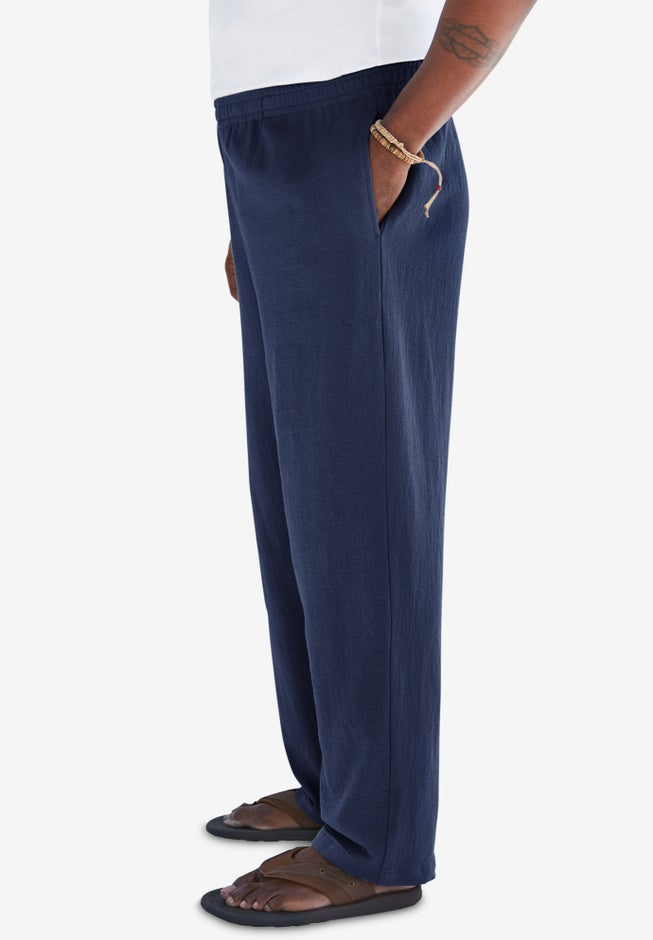 Elastic Waist Gauze Cotton Pants image number 1