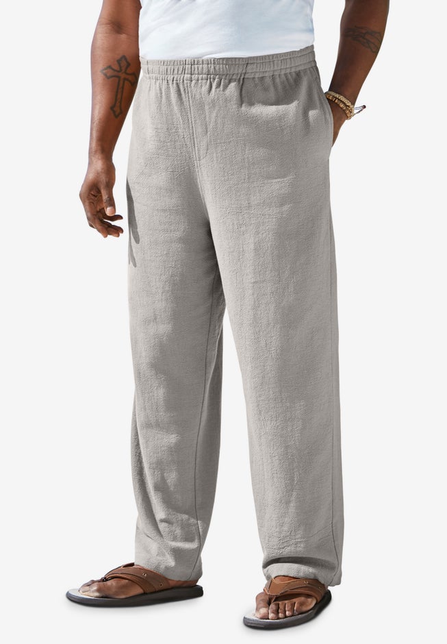 Elastic Waist Gauze Cotton Pants image number 1