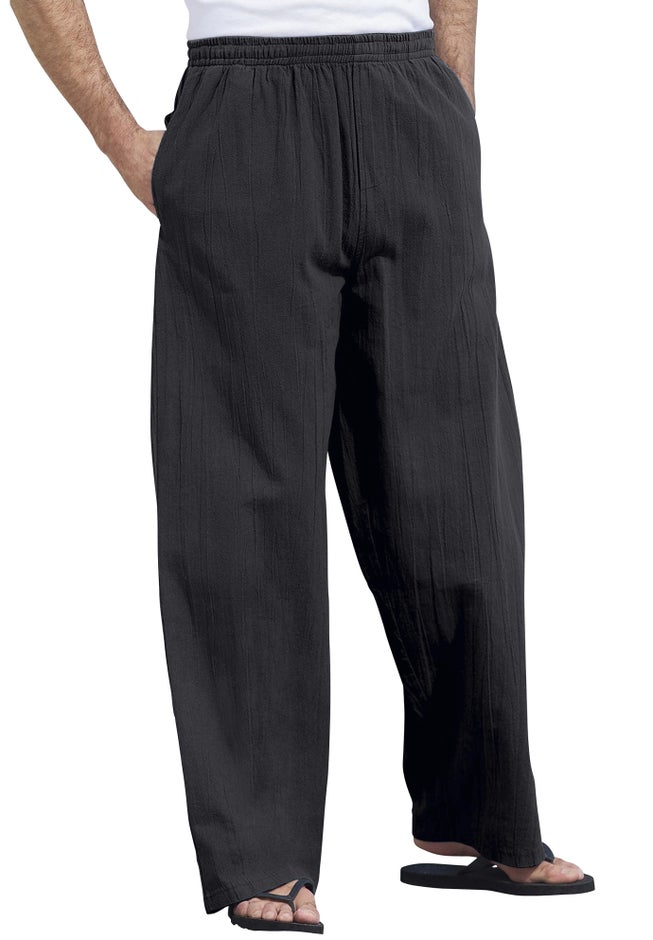 Elastic Waist Gauze Cotton Pants image number 1