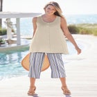 Button-Front Linen Tank image number null