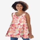 Button-Front Linen Tank image number null