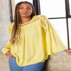 Crochet-Trim Blouse image number null