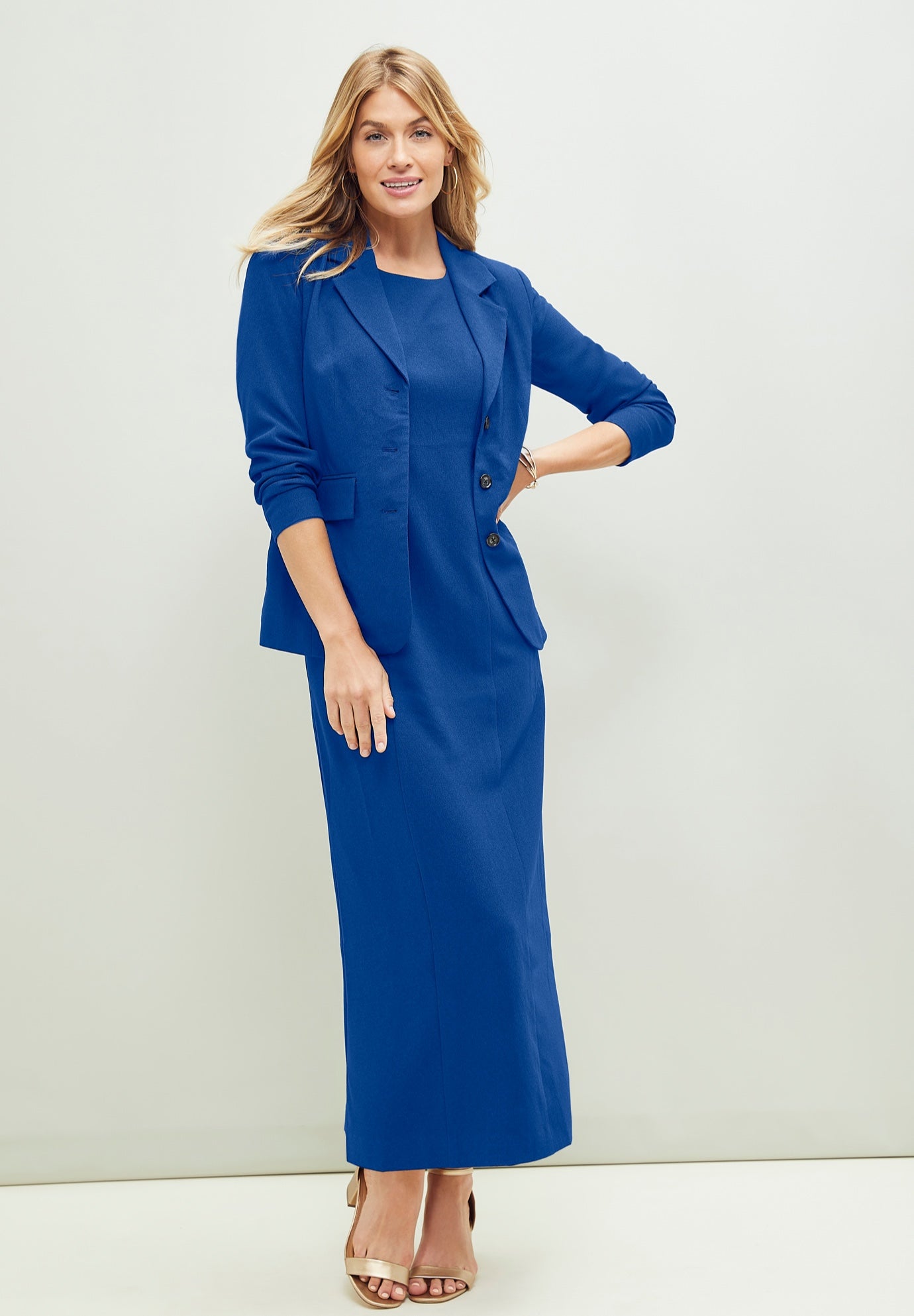 Stretch Crepe Maxi Jacket Dress image number 0