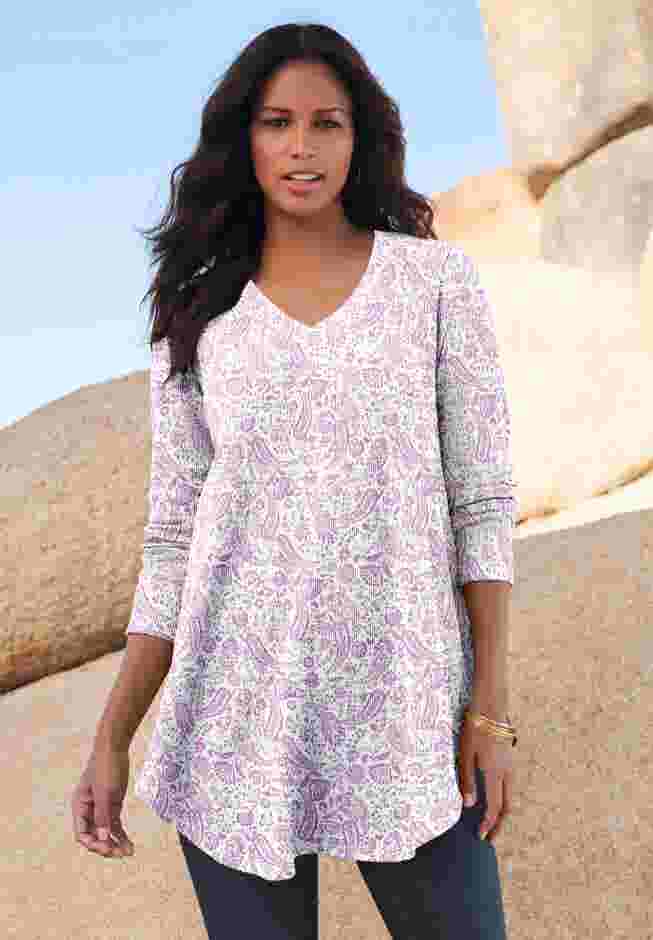 V Neck Thermal Swing Tunic image number 3
