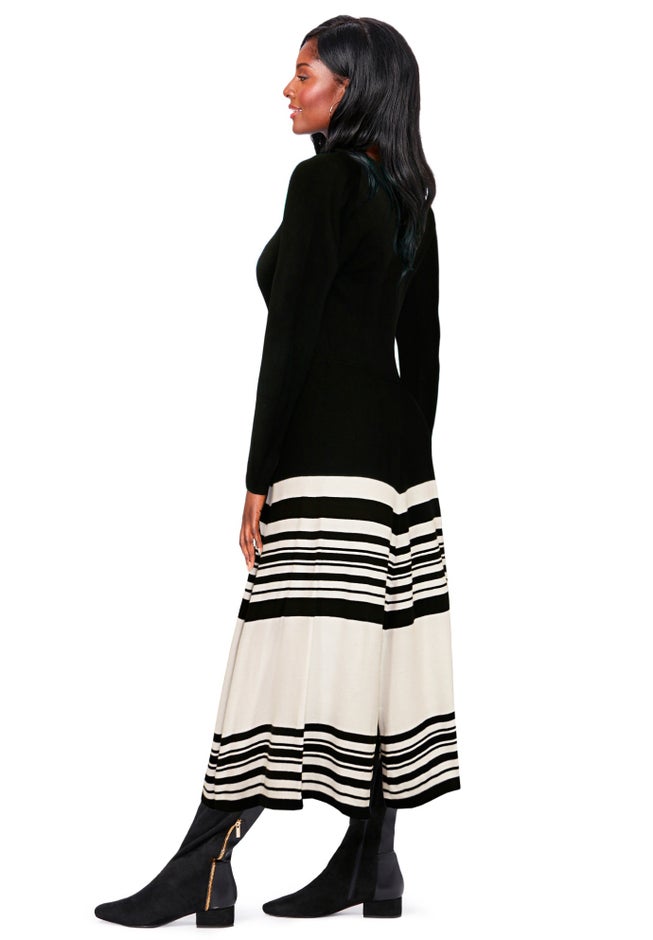 sweater dress flared skirt Banana Republic Ribbed V-Neck Sweater Dress, Gift Green SIZE M #787166 O1209H