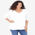 Plus Size Ultimate Long Sleeve V Neck Tee image number null