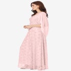 Plus-Size Allover Lace Gown with Capelet image number null