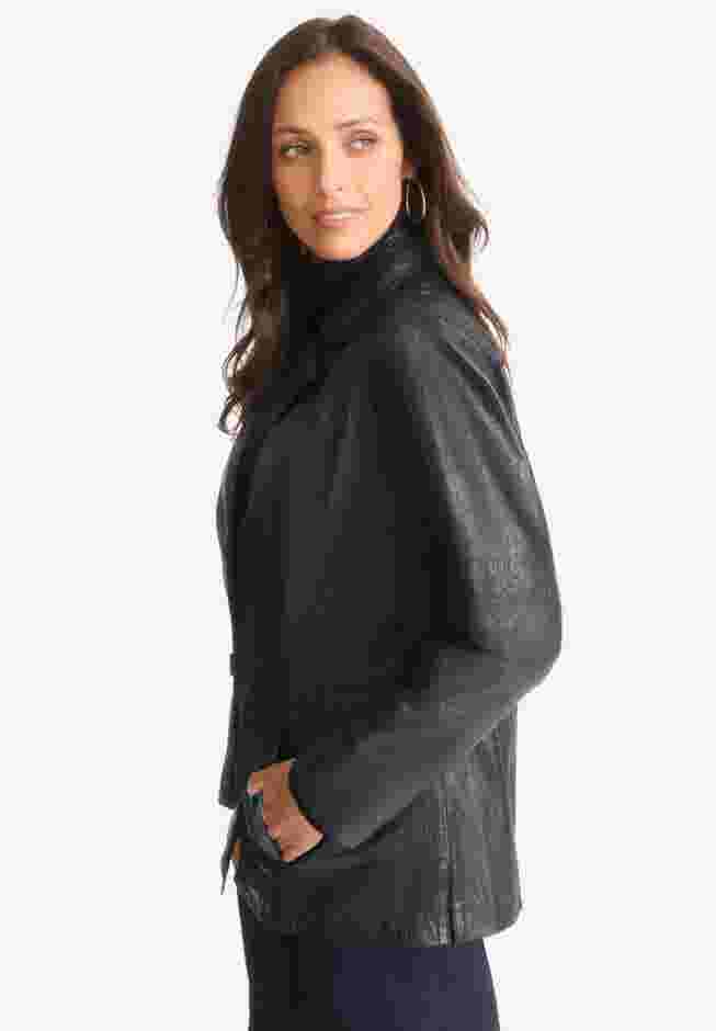 Croc Leather Blazer image number 3
