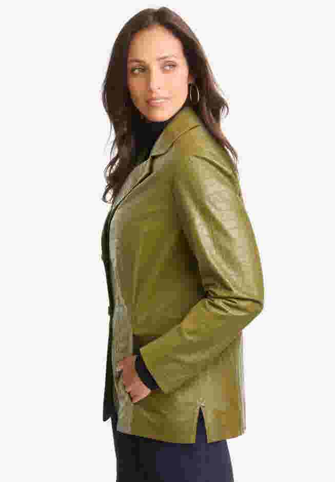 Croc Leather Blazer image number 2