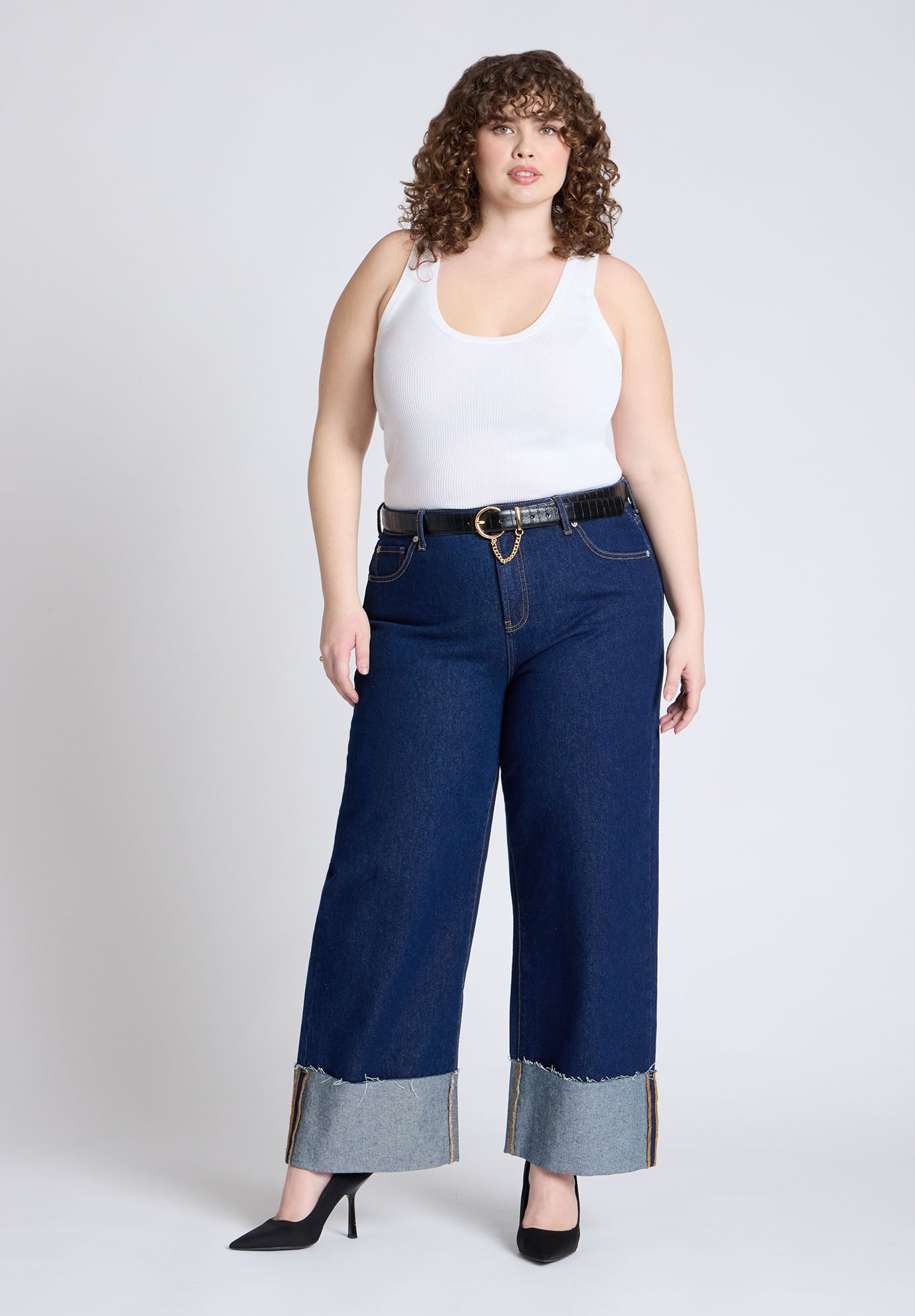 Round Buckle Swag Chain Belt image number 0