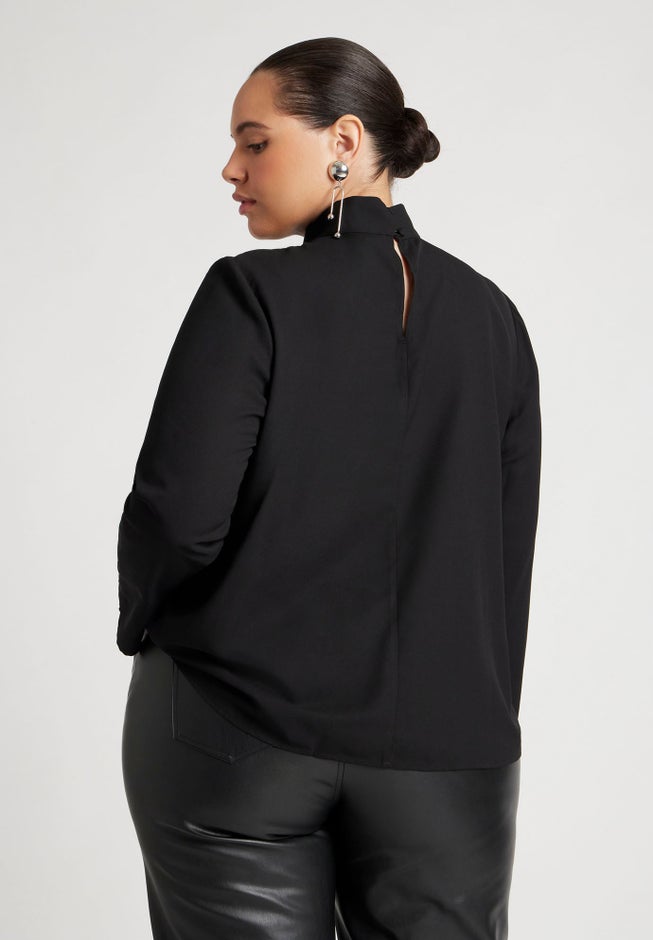 Drape Collar Blouse image number 1