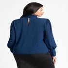 Shirred Mock Neck Blouse image number null