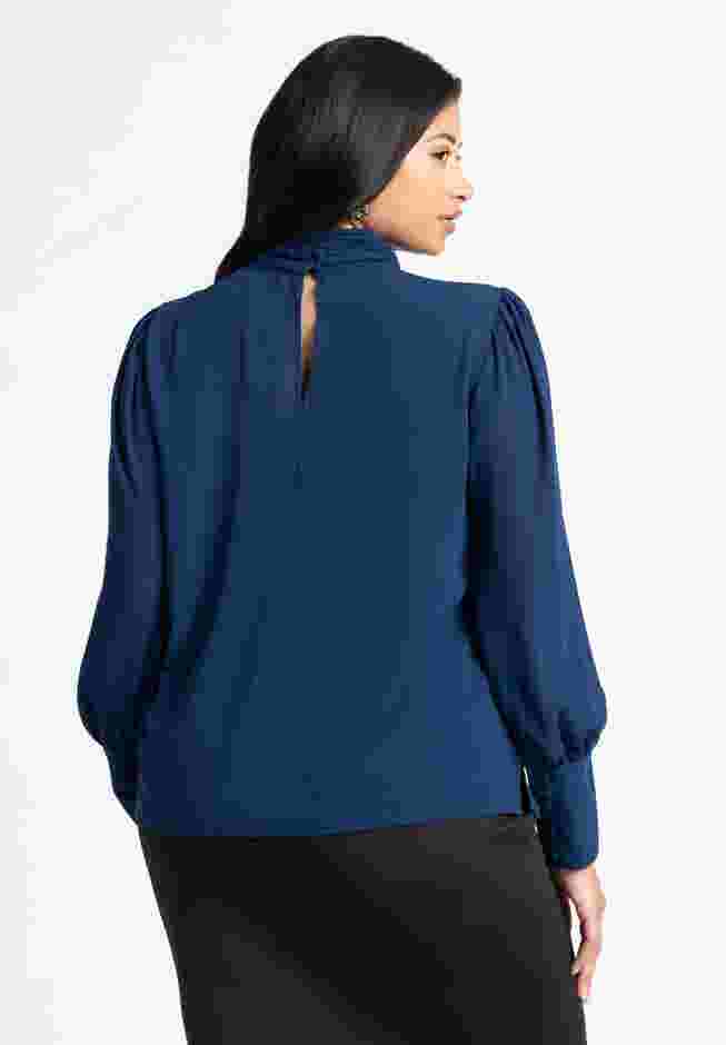 Shirred Mock Neck Blouse image number 2