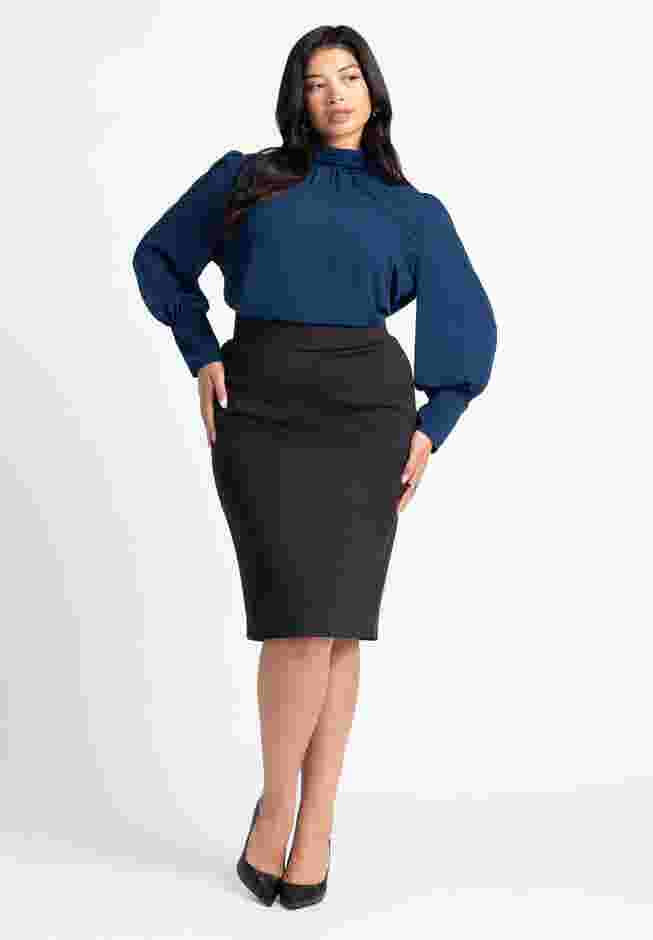 Shirred Mock Neck Blouse image number 3