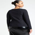 Boat Neck Top With Slit image number null