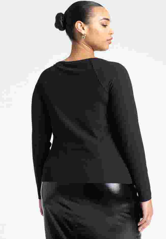 Boat Neck Top With Slit image number 1