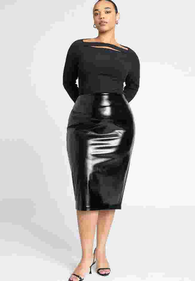 Boat Neck Top With Slit image number 2