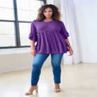 Hand Crinkled Flutter Sleeve Tunic image number null