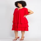 Embellished Keyhole Midi-Tier Dress image number 3