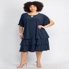 Embellished Keyhole Midi-Tier Dress image number 0