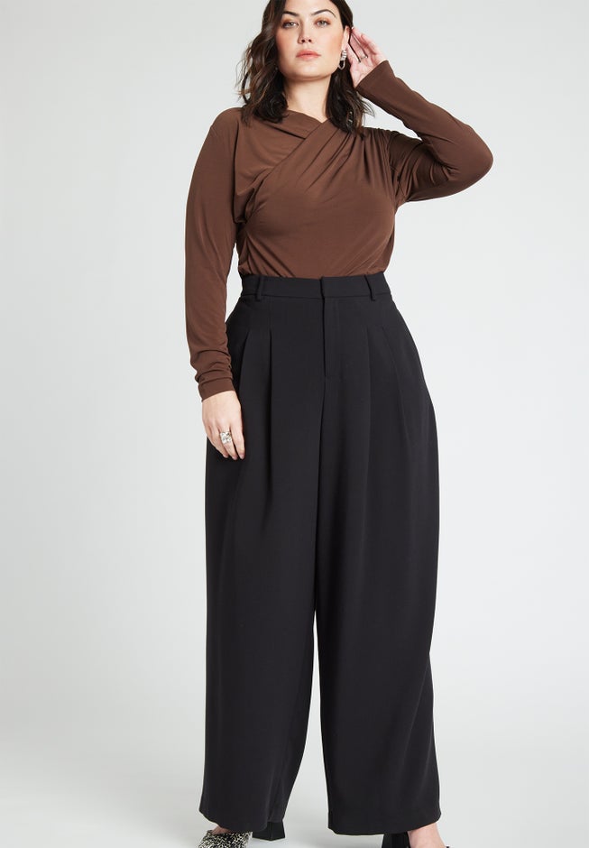 Draped Shoulder Knitted Top image number 2