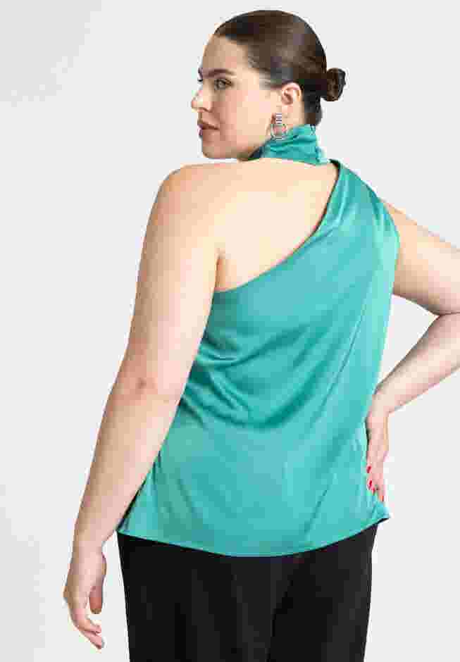 Draped Neckline Blouse With Ties image number 2