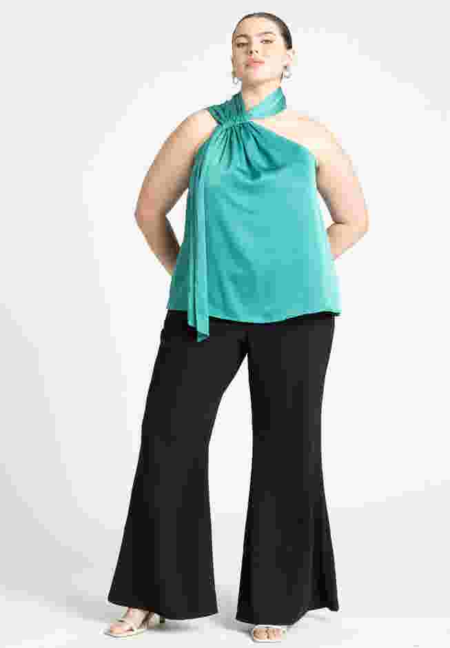 Draped Neckline Blouse With Ties image number 3