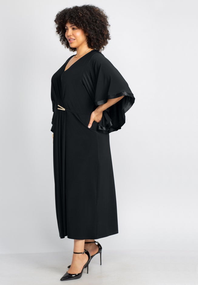 V-Neck Twist Maxi Dress image number 3