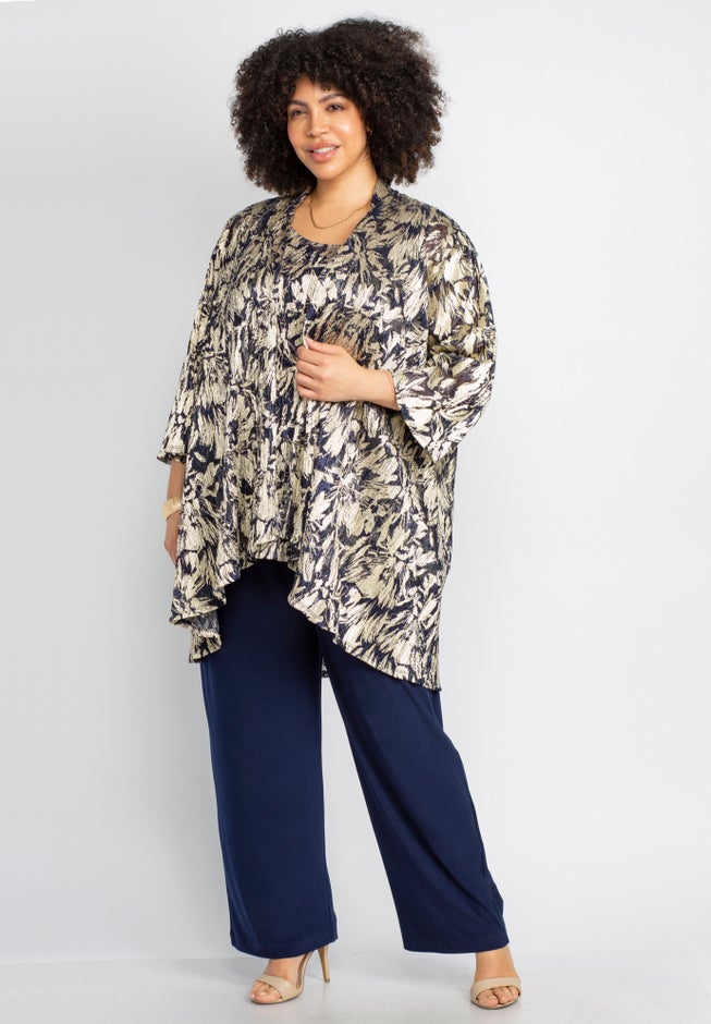 3-Piece Foil Print Pant Suit image number 2