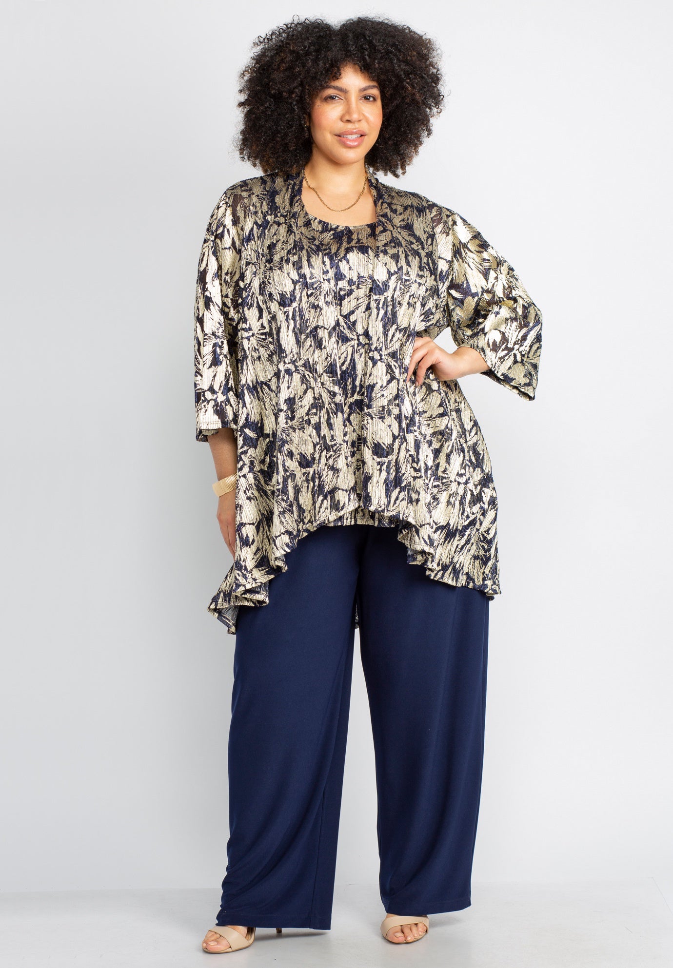 3-Piece Foil Print Pant Suit image number 0