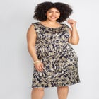 2-Piece Foil Print Jacket Dress Set image number null