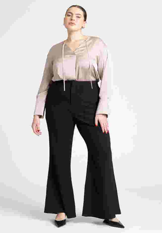Tie Neckline Satin Blouse image number 3