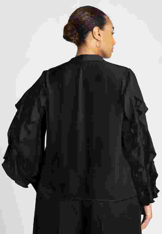 Ruffle Sleeve Button Front Blouse image number 1