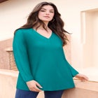 Knit V-Neck Tunic image number null