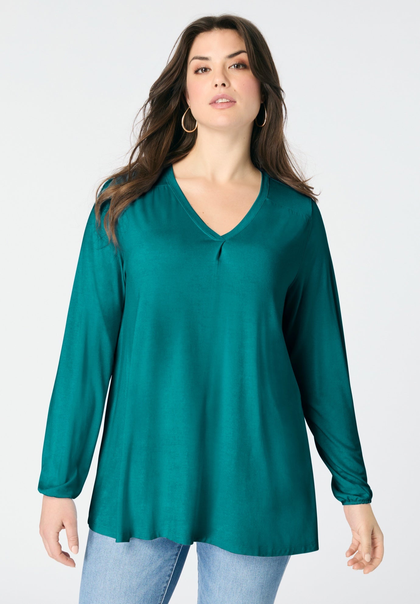 Knit V-Neck Tunic image number 1
