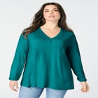 Knit V-Neck Tunic image number null