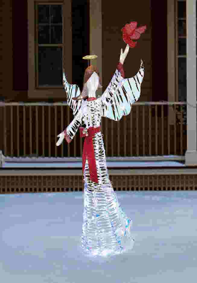 56"H Pre-lit Angel with Cardinal image number 0
