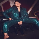 Tapered Sequin Pant image number null