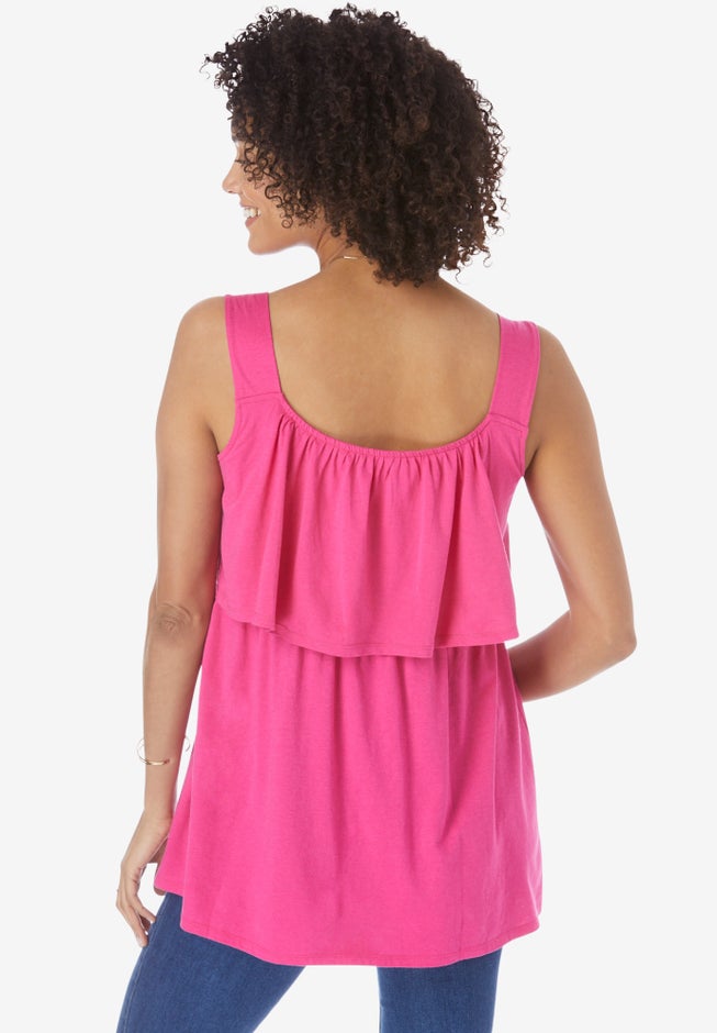 Ruffled Popover Tank Top image number null