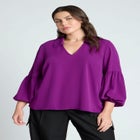 Balloon Sleeve Collared Blouse image number null